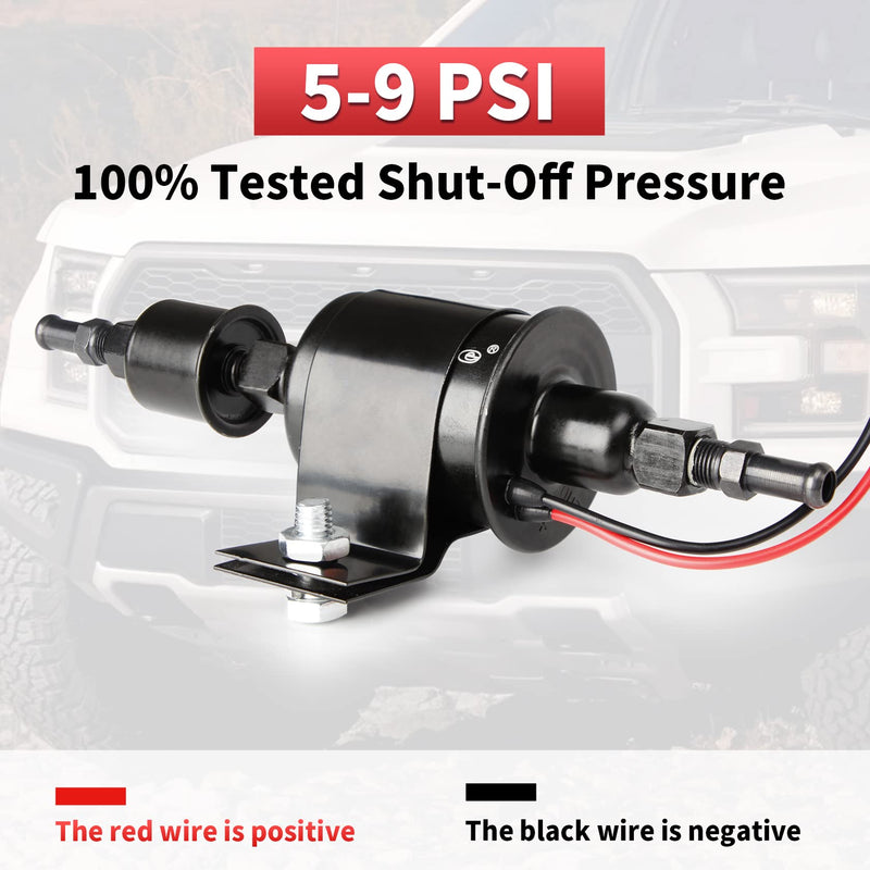 CarBole Universal Micro Electric Fuel Pump Inline Low Pressure Pump E8012S 12V, 5-9 PSI,30 GPH,5/16 Inch