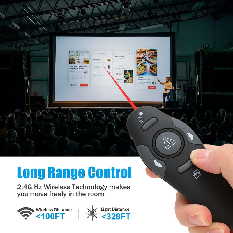 Presentation Clicker, Presenter Remote Clicker for Presentation Remote, PPT Clicker 2.4GHz USB Presentation Clicker for Computer, Laptop,