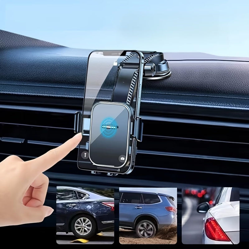 Car Phone Mount, Suction Cup Dashboard & Windshield Phone Holder, 360° Rotation Universal Cell Phone Stand for Car, Black,1PC