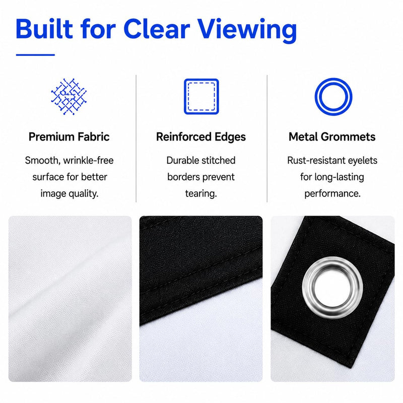 Portable Projector Screen 100 Inch 16:9: Foldable Anti Wrinkle, Lightweight Double Sided Movie Screen for Indoor Outdoor Movies, Home Theater, Backyard, Camping, Families & Movie Lovers