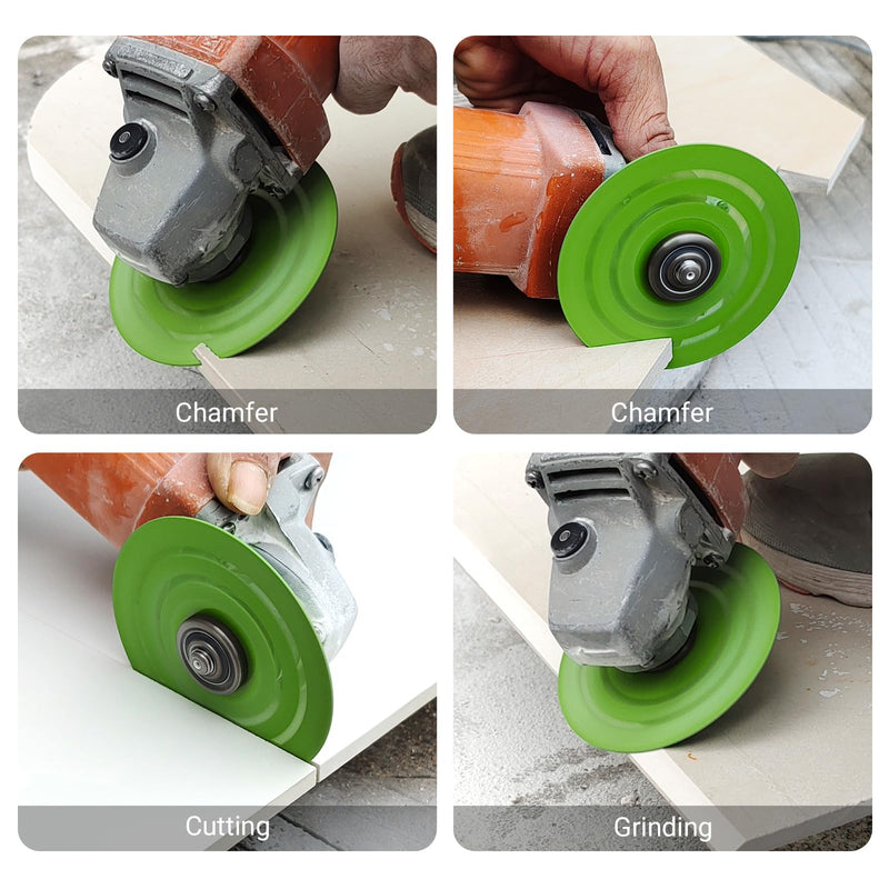LOZLIN 4.5 Inch Ultra Thin 0.05" Diamond Grinding Disc, Double Sided Low Resistance Saw Blade 115mm 22.23mm for Angle Grinder, Cutting Grinding Porcelain Tile Granite Marble (5) 5