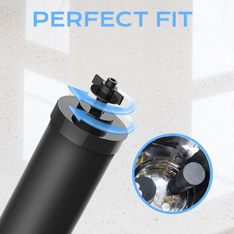 NSF/ANSI 42&372 Certified Water Filter，Gravity Water Filter Replacement for Berkey® BB9-2® Black Purification Elements and Berkey® Gravity Filter System, 2 Pack Count of 2