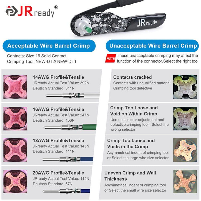 JRready 90 Pairs Deutsch Connector Pins and Sockets Solid Contacts Size 16 ST6281 - Male Pins 0460-215-16141/ Female Pins 0462-209-16141, DT Connector Terminals Wire Size 14-20AWG Size 16 - 90 Pairs Green Stripes Solid Contacts