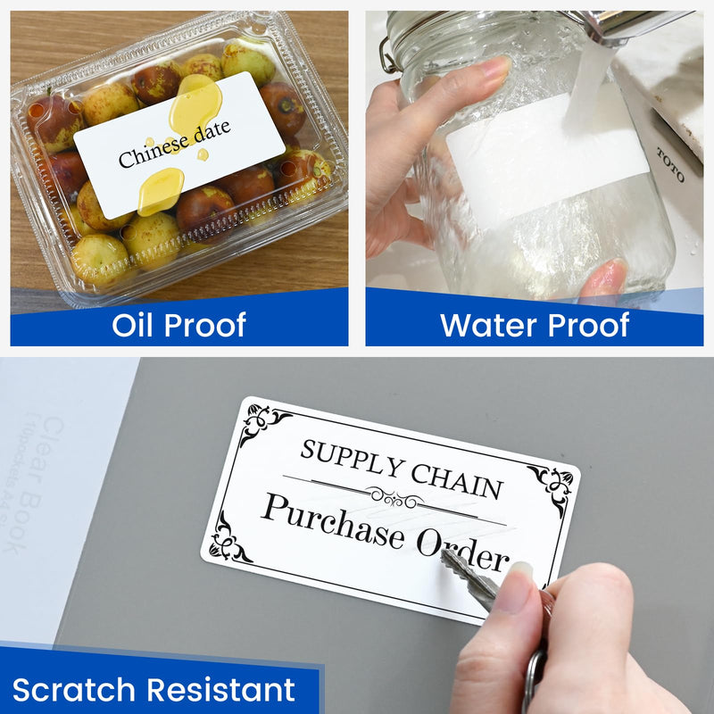 L LIKED 4" x 2" Blank Removable Labels with No Residue, Water and Oil Resistant, Use for Both Home and Office (1 Roll, 750 Labels) 4x2-750