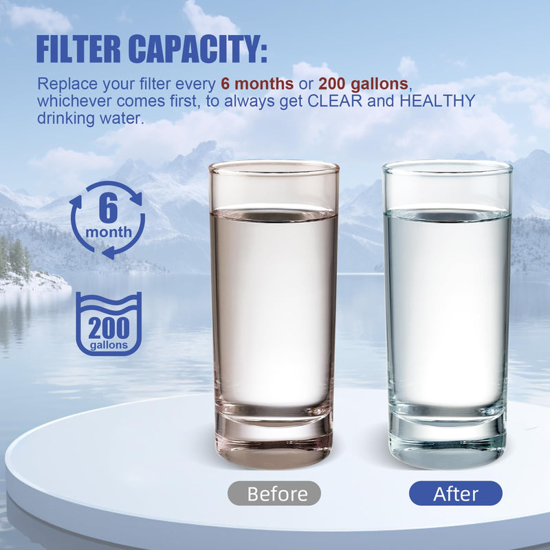 W10295370A Water Filter Replacement, Compatible with EDR1RXD1, EDR1RXD1B, W10295370, WHR1RXD1, KAD1RXD1, P4RFKB2, P8RFWB2L, 46-9930,46-9081 (2 Pack) 2