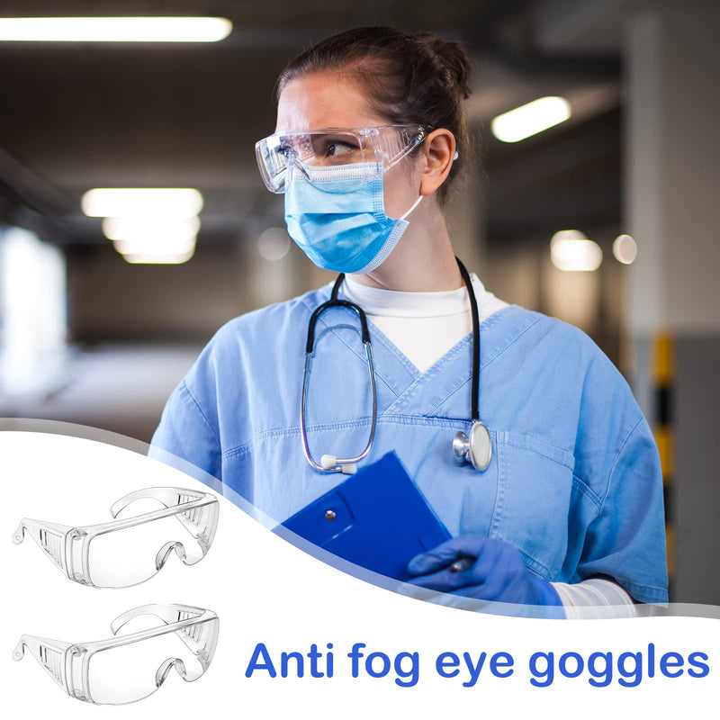 Queekay Safety Glasses over Eyeglasses Anti Dust Impact Scratch Safety Goggles for Men Women Nurses Workers Architect Lab 20