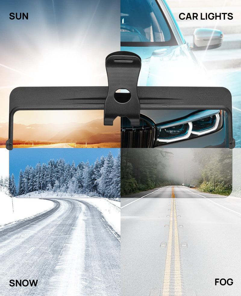 JOYTUTUS Sun Visor for Car, Universal Anti-Glare Polarized Sun Visor Extender Easy to Install, UV400 Car Visor Extension Protect from Glare/UV Ray/Stray Light, Safe Driving for Car Small 1 PACK
