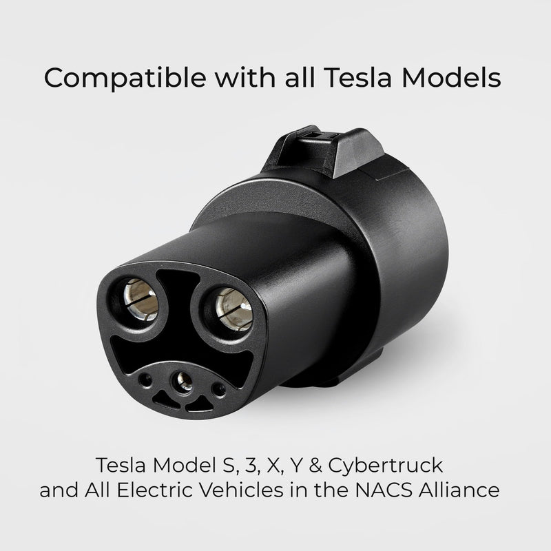 Lectron J1772 to Tesla Adapter 80 Amp (250V) - Compatible with Tesla Model S/3/X/Y/Cybertruck and All Electric Vehicles in The NACS Alliance (Black)