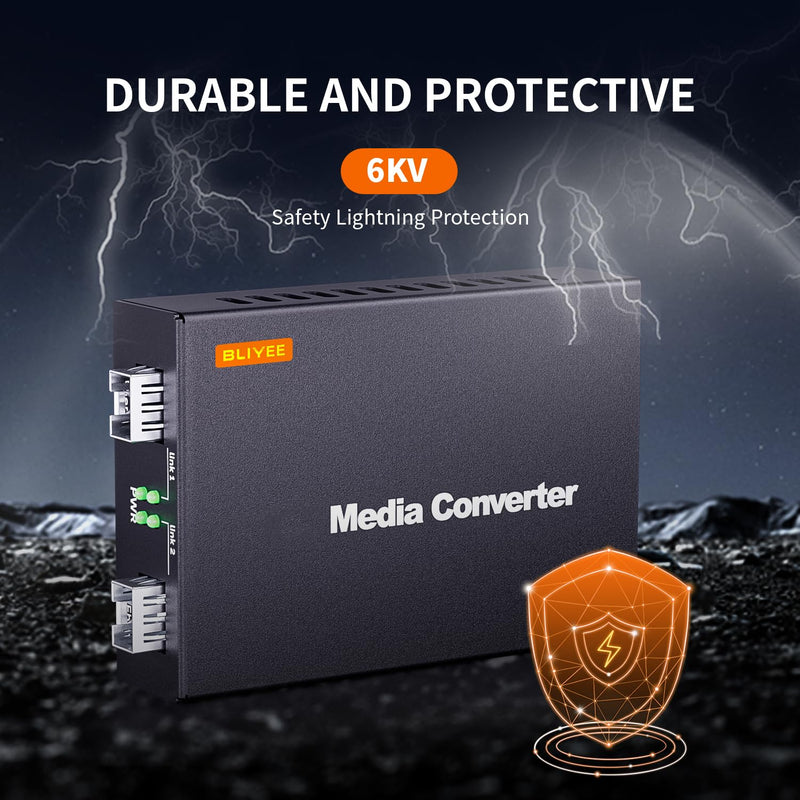 1.25Gbps Two Ports SFP OEO Mode Media Converter, Optical-Electrical Fiber Count Converter, SFP Repeater for SFP+ SR Module and 1000Base-T Module, Fiber to Ethernet Transmission up to 100KM 1.25Gb 2 Ports SFP OEO Mode Media Converter