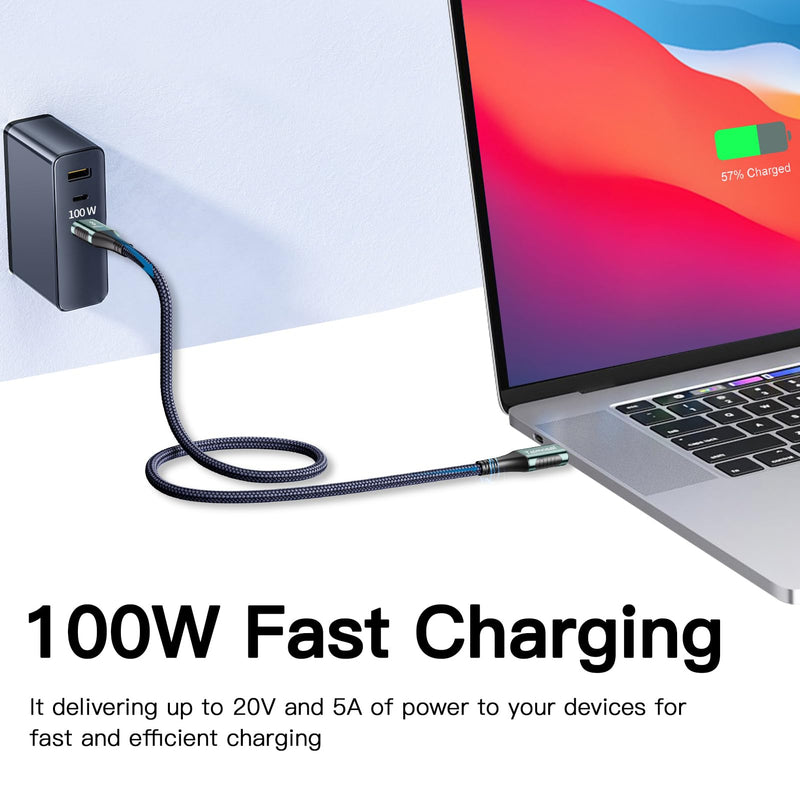 100W for Long Thunderbolt 3 Cable 15 ft, Support 4K@60Hz 20Gbps with PD Fast Charging for iPhone 16/15, MacBook Pro, Docking, eGPU, SSD, Surface Pro, VR Headset 15FT