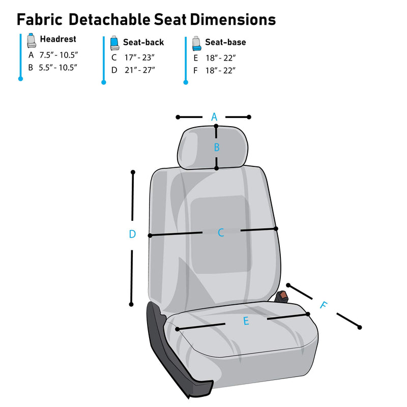 FH Group Car Seat Covers Front Set Premium Cloth -Covers for Low Back Car Seats with Removable Headrest,Universal Fit,Automotive Seat Cover,Airbag Compatible Car Seat Cover for SUV,Sedan Beige