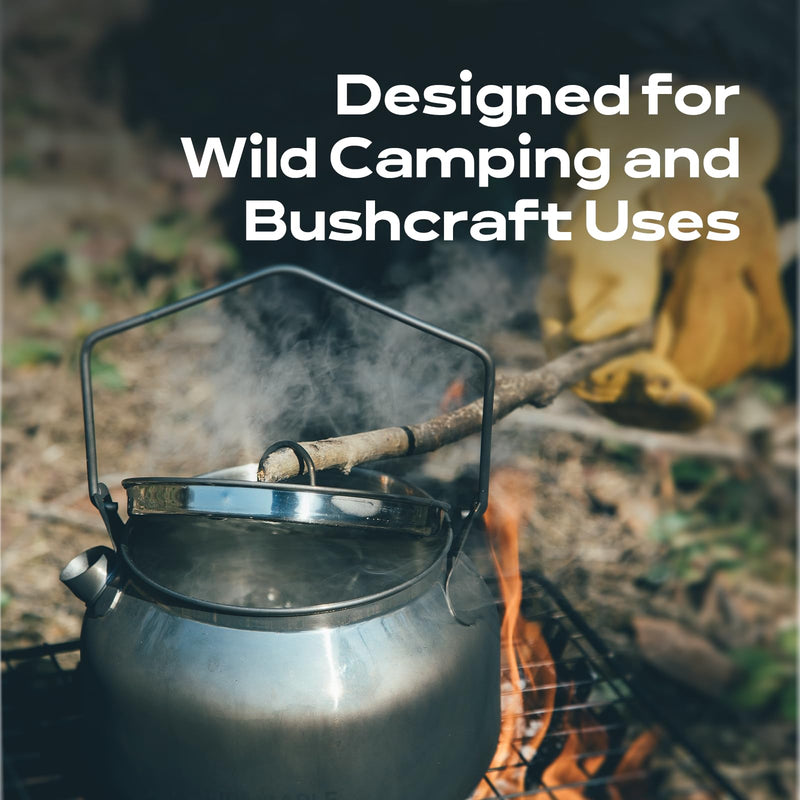 Fire-Maple Antarcti Portable 1.2 Liter Lightweight Stainless Steel Camping Kettle | Durable and Portable Camp Tea Pot | Ideal for Bushcraft and Outdoor Campfire Use 1.2L