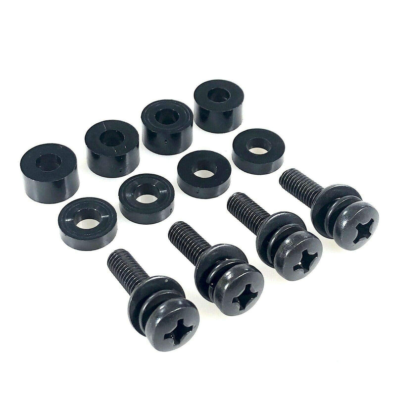 ReplacementScrews M8 Wall Mount Screws Compatible with Samsung 11-13mm Installations (1.25mm Pitch) Complete kit with Screws, Washers and Spacers - Black Plated.