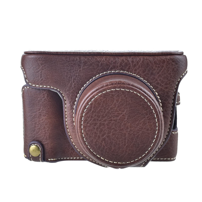 Rieibi X100V Camera Case - Retro Leather Case for Fujifilm X100V Digital Camera - Protective Case with Strap and Grip Case - Brown New Version