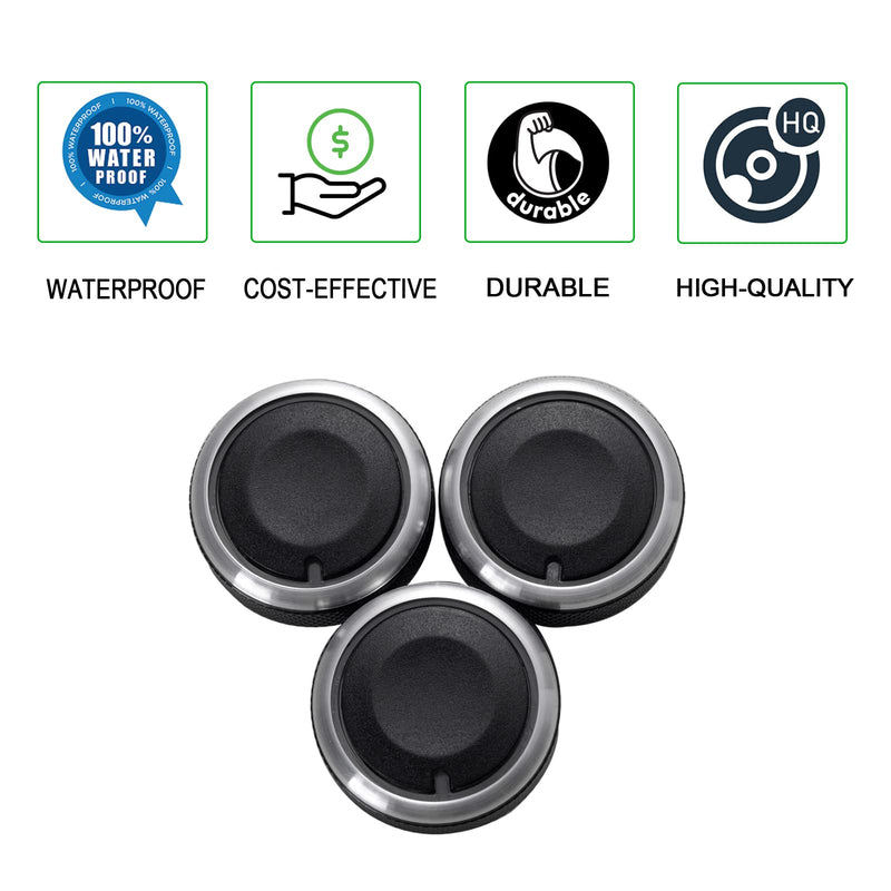 JDMCAR Compatible with Toyota Tacoma 2005-2015 A/C Air Conditioning Control Switch Knob Button, HVAC Control Knob Tacoma Heater Temperature HVAC Fan Control Knob - (A Set of 3 Knobs) Black