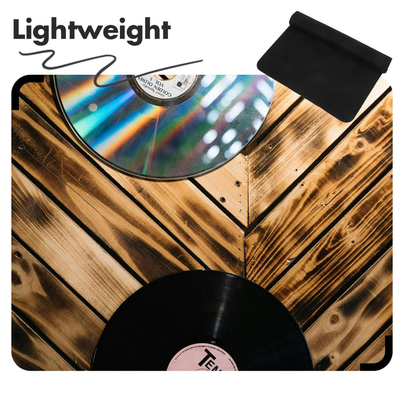 5pcs Vinyl Record Cleaning Cloth and CD Clean Cloth for Turntable Maintenance, Black Small Size Fiber Towels for Vinyl Album and CD Surface Care, Anti-Static Cleaning Accessories