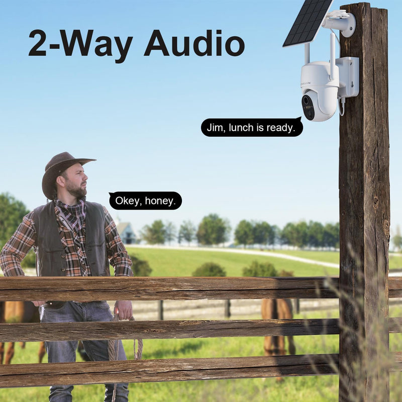 HOSAFE.COM 4G LTE Cellular Security Camera Outdoor, No WiFi Security Camera Outside, Wireless Security Camera Outdoor Solar Powered, 360 Ptz, Human Sensor, 2K HD, 2-Way Talk, IP66, 2 Pack 4G Cellular Camera (2 Pack)