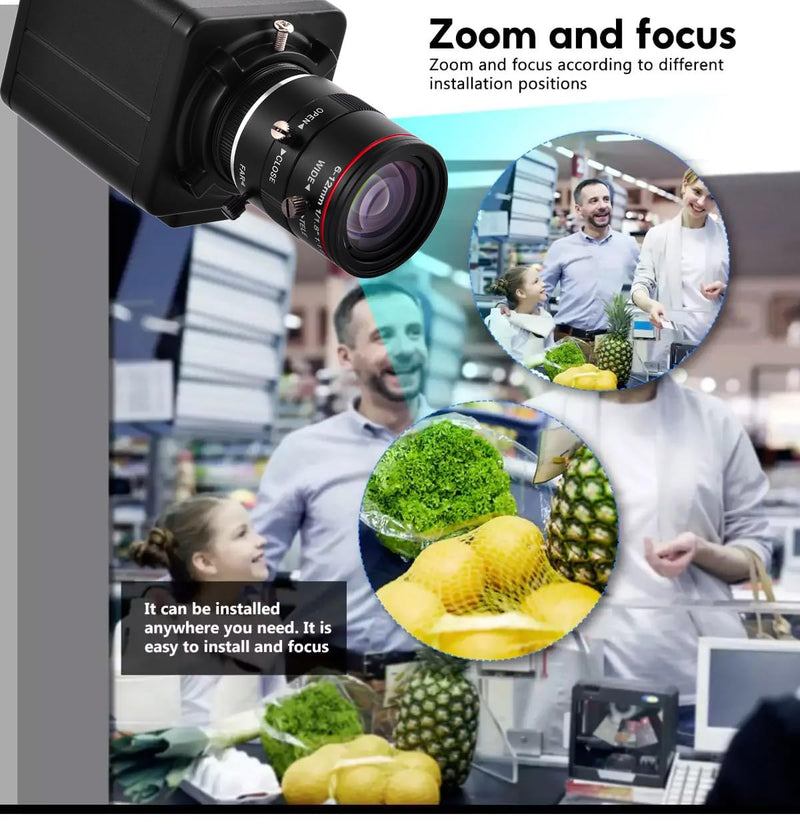 2K 4MP HD Mini CCTV POE WDR AI Box Bullet Netwok IP Security Camera 1/1.8" 6-12mm F1.6 Varifocal Lens Human Vehicle Motion Detection Face Record XMEYE