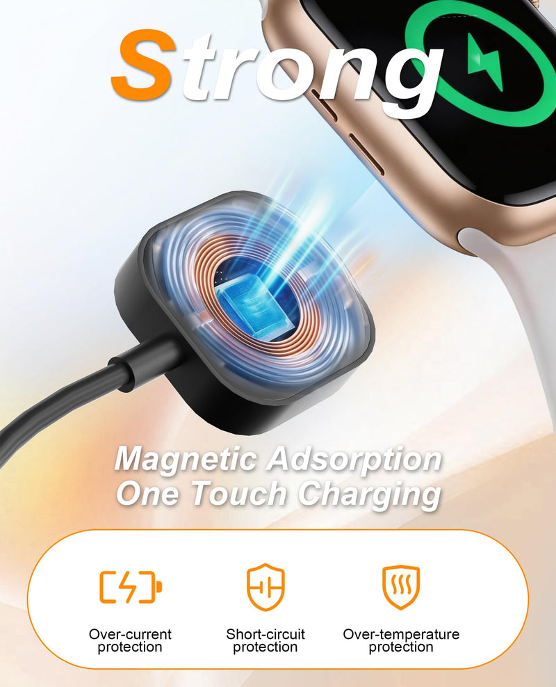 3 in 2 Retractable USB C Cable for Apple Watch Charger - 100W USB C and iWatch Charger with Data Sync, Portable Travel Cable for iWatch Ultra 2/SE2/Series 11-1, iPhone 17/16/15, iPad, AirPods, MacBook