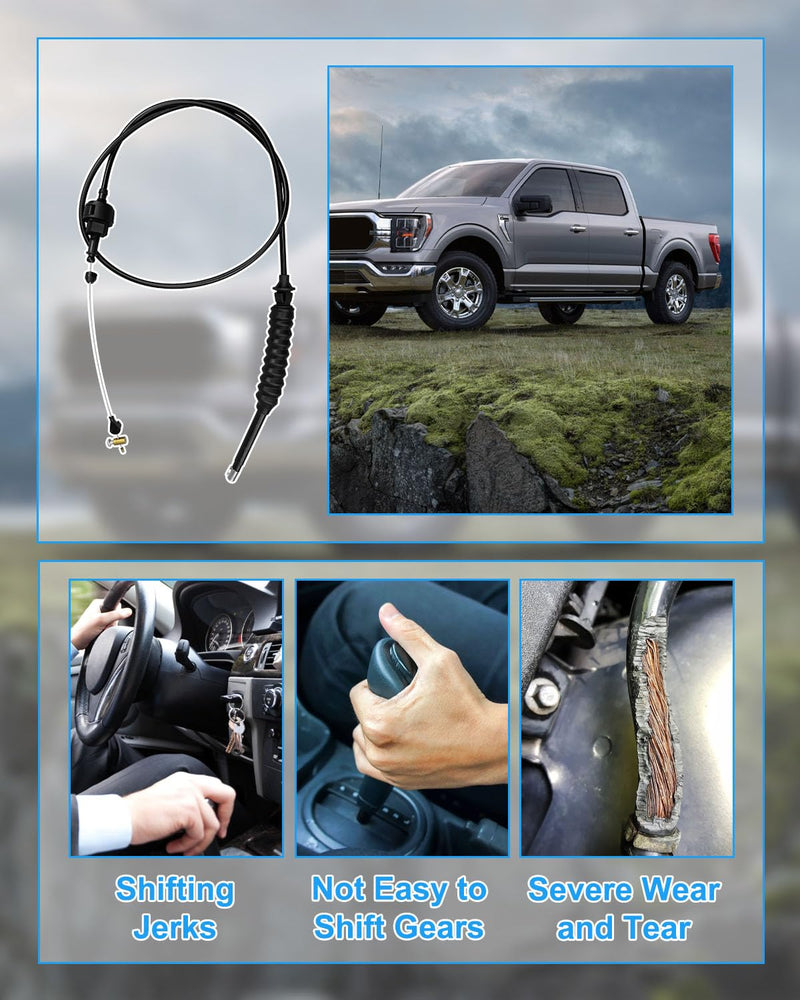 Transmission Detent Kickdown Cable Fit for Ford AOD Truck Bronco E-150 F-150 F-250 1987-1993 Replace F2TZ-7F042-A F0TZ-7F042-A T76497B T76450