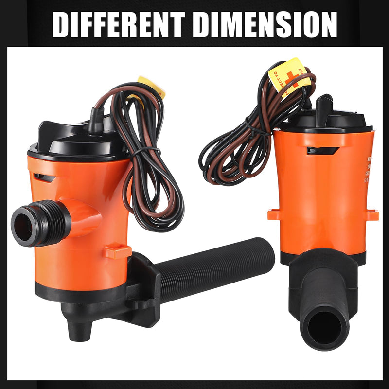 Retisee 12V 800GPH Livewell Pump Kit for Boat Aerator Pump with 4 3/4'' Stainless Steel Mesh Strainer Marine Baitwell Replacement for Fishing Tank Submersible Cartridge Aerator Boat Marine Yacht