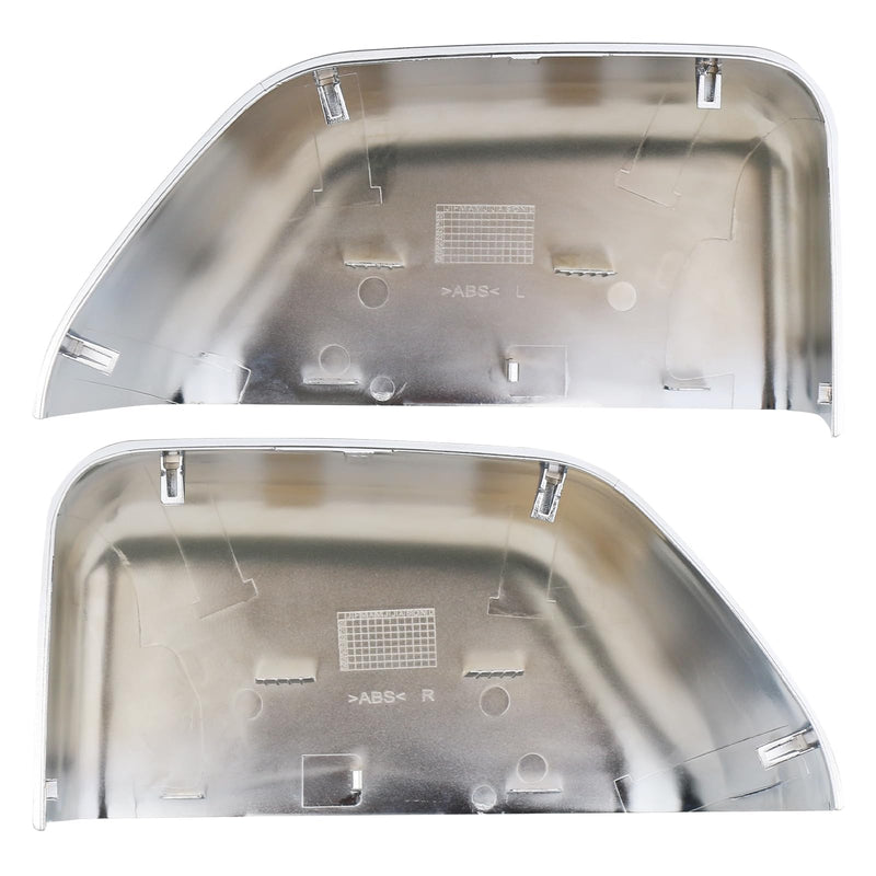 1 Pair Tow Mirror Chrome Cover Cap | For 2017-2024 Ford Super Duty F250 F350 F450 F550 Truck Accessories Replacement | Driver&Passenger Side Exterior Plastic Top Half Door Mirror Caps 1 Pair