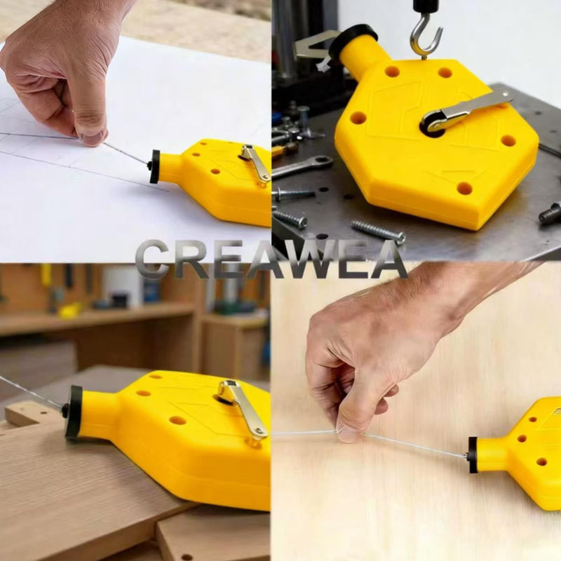 2PCS Heavy Duty Chalk Line, Professional Construction Marking Tool, 100-Foot Line, Ergonomic Design, for Measuring and Layout (Yellow & Black), Chalk Not Included Yellow and Black