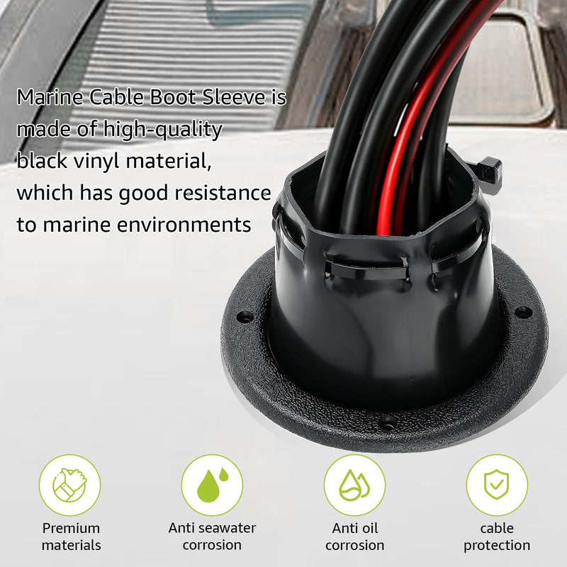 Boat Transom Boot for Diameter 4 2/5 Boat Transom Steering Wires Protection | Marine Cable Boot for Diameter 4 2/5 Boat Transom Steering Wires & Fuel Lines with Cable Tie