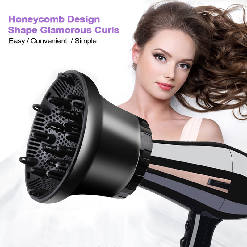 UUOCOLOR Adjustable Hair Dryer Diffuser for 3.5–6.8 cm Hair Dryer Outlets, Hair Dryer Diffuser Nozzle for Curly and Wavy Hair Styling