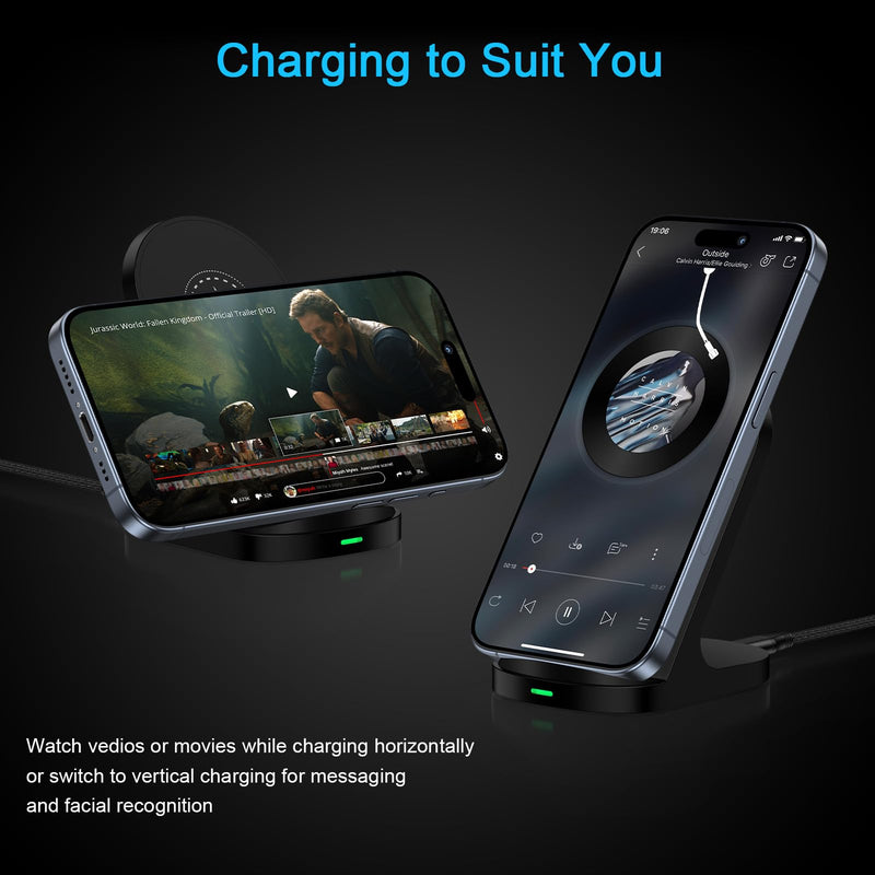 Wireless Charger Fast Charging Stand for Moto G Stylus 5G 2026/G Power 2025 | 2024,Edge 2026 2025 2024 2023/Edge 70 Ultra 60 Pro/Razr/Razr 60 Pro/X70 Air/X50 Ultra/X40,15W Android Wireless Phone Charger Black