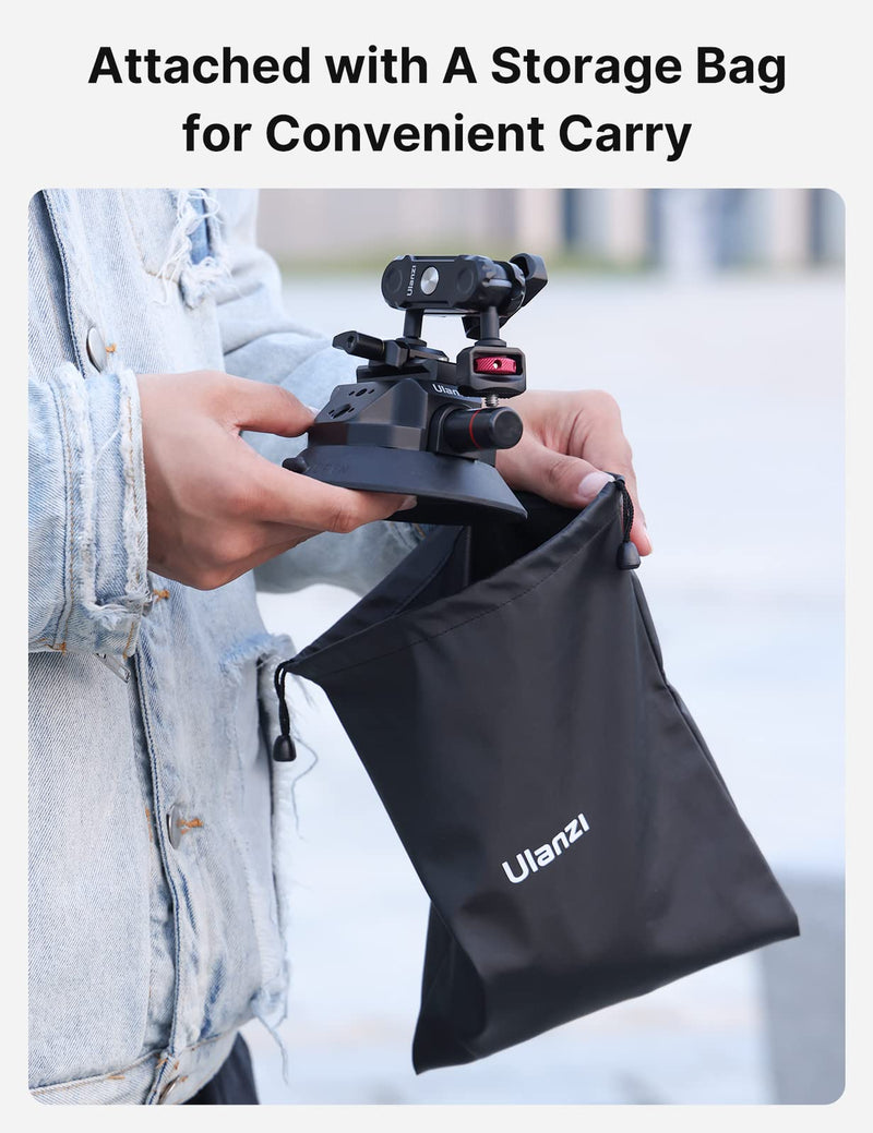 Camera Suction Cup Mount for Action Cameras - ULANZI SC-02 4.5in Pump-actived Vacuum Suction Mount w Quick Release NATO Magic Arm Car Boat Windshield Window Mount Compatible with Action Cameras