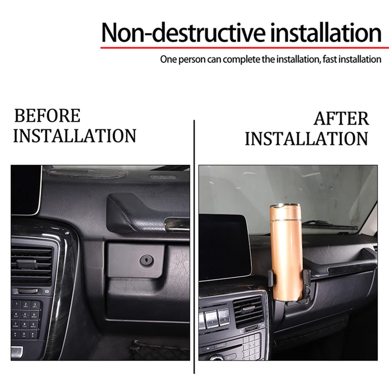 Car Multifunctional Phone Holder Compatible With 2007 2008 2009 2010 2011 2012 2013 2014 2015 2016 2017 2018 Mercedes Benz G-Class W463 G500 G550 G55 G63 G65 Phone Mount, Water cup holder (black) black