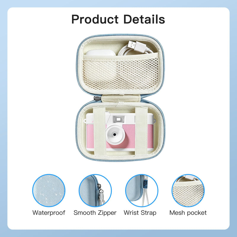 Carrying Case for Camp Snap Camera V105– Lanyard Style Storage Case, Hard Shell Protective Travel Bag | Waterproof, Wear-Resistant & Shockproof, Compact & Premium,Blue Blue