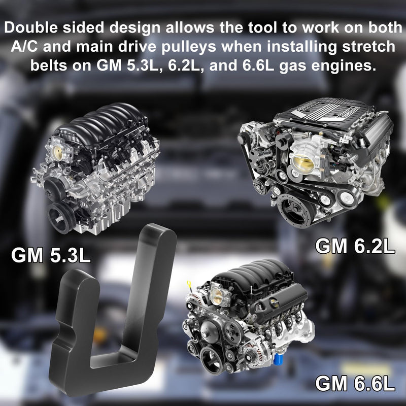 59560 Stretch Belt Tool for GM 5.3.L, 6.2L and 6.6L Gasoline Engines,for A/C Pulleys, Primary Drive Pulleys