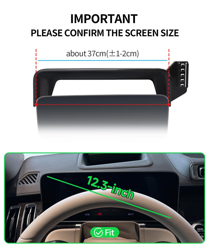 15W Wireless Charger Car Phone Holder for Mercedes-Benz S-Class 2021-2026 | 12.3" Screen Magsafe Accessories Fast Charging Magnetic Cell Phone Holder Clip Compatible with iPhone Android, 3D Fit Bracket