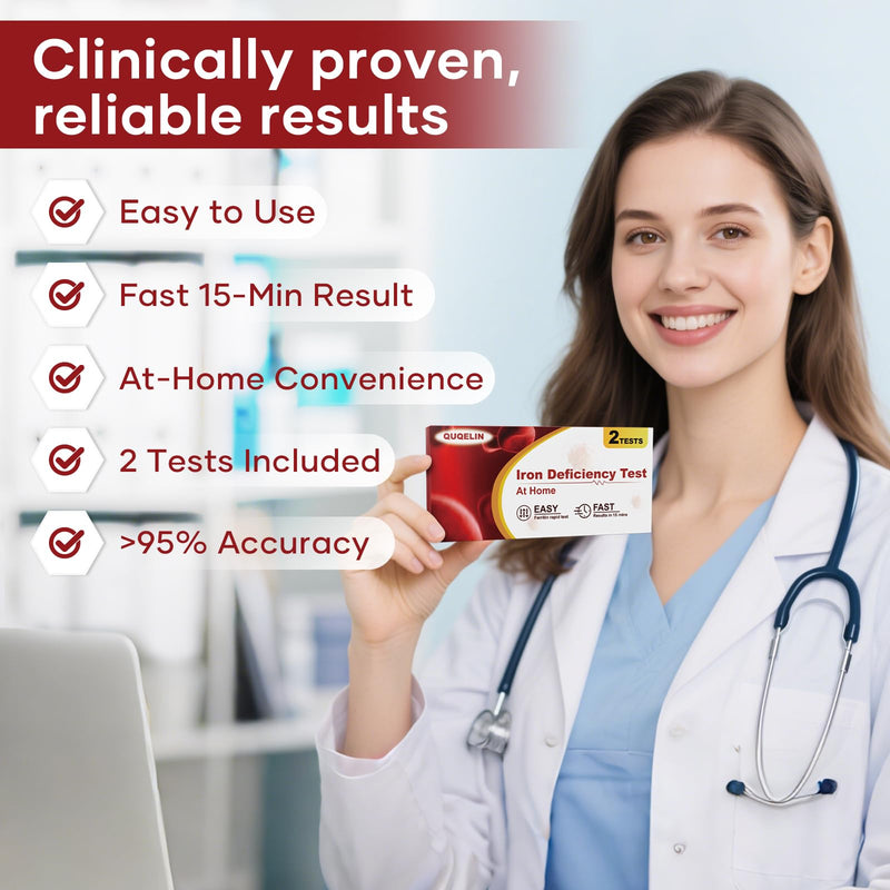 Iron Deficiency Test Kits: 2 Packs Iron Level Test Result in 15 Mins (2)