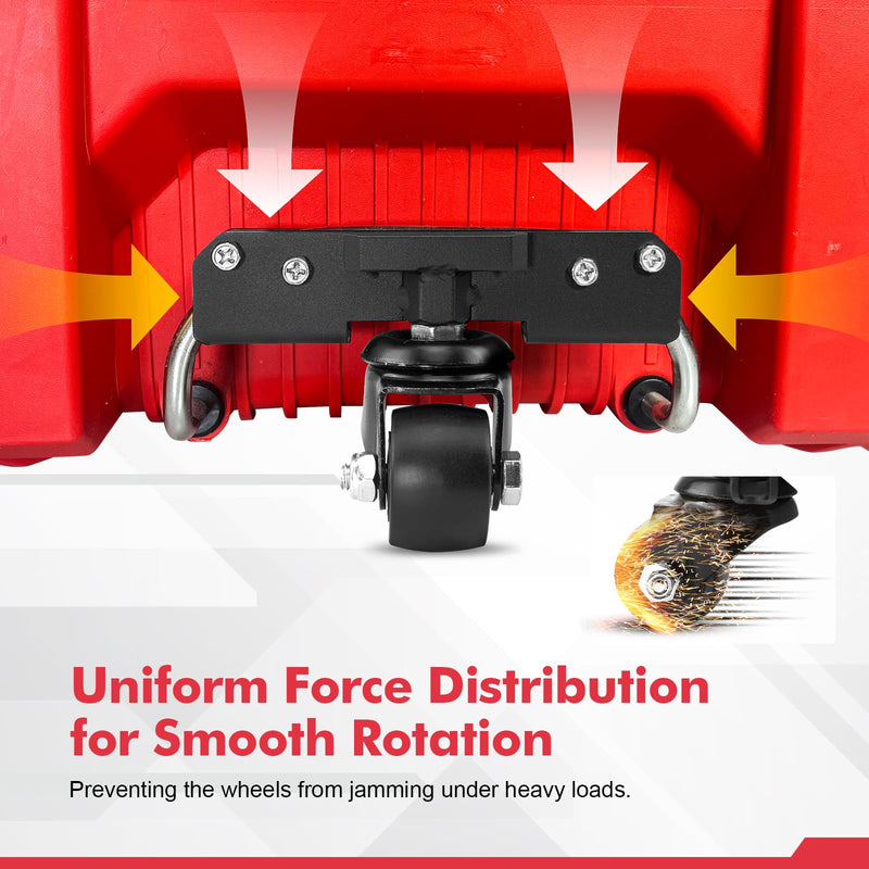 Front Wheels Compatible for Milwaukee Packout Rolling Tool Box, Packout Wheel Kit for Jobsite, Garage, Workshop & Warehouse Tool Transport