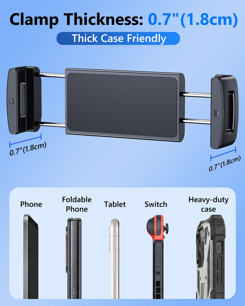 Tablet Holder Clamp Mount Replacement with 17mm Ball Joint Socket | Clip Holder for 4.7"-12.9" Tablet/iPad/Switch/iPhone, Ball Hole Compatible with Diameter of 0.669 inch / 17mm Ball Head