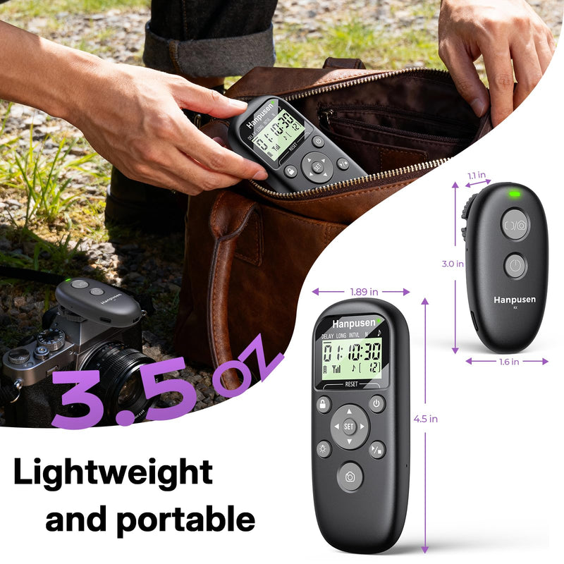 Rechargeable Wireless Timer Camera Remote Shutter Release for Panasonic | Wireless Intervalometer Remote Control for Panasonic S1II, S1IIE, S1RII, G97,GH7, G9 II, S5IIX, S5II, GH6, BS1H, GH5 II, BGH1