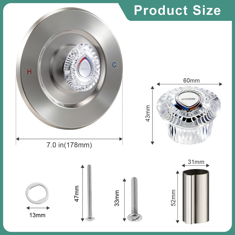T470 Shower Trim Kit, Compatible with Moen Chateau Shower Trim Kit, Single-Handle Tub/Shower Valve Trim, Includes Escutcheon, Tubes, Screws and Shower Handle (Brushed Nickel) Brushed Nickel