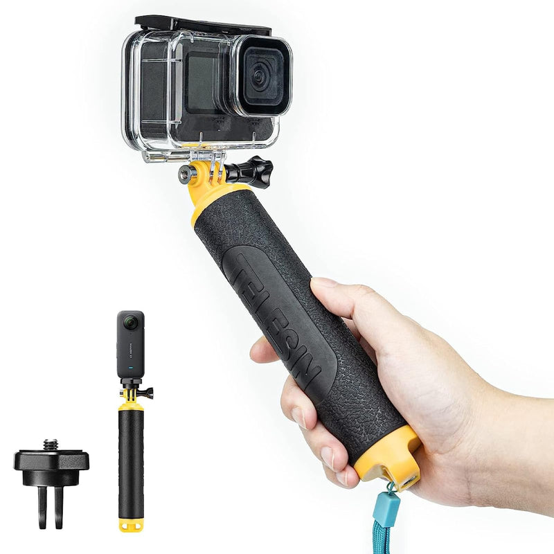 TELESIN Floating Gopro Stick Floating Selfie Stick for GoPro Hero 12 11 10 9 8 7 6, Fusion, Max, DJI and Most Action Cameras - for Snorkeling, Surfing, Waterparks