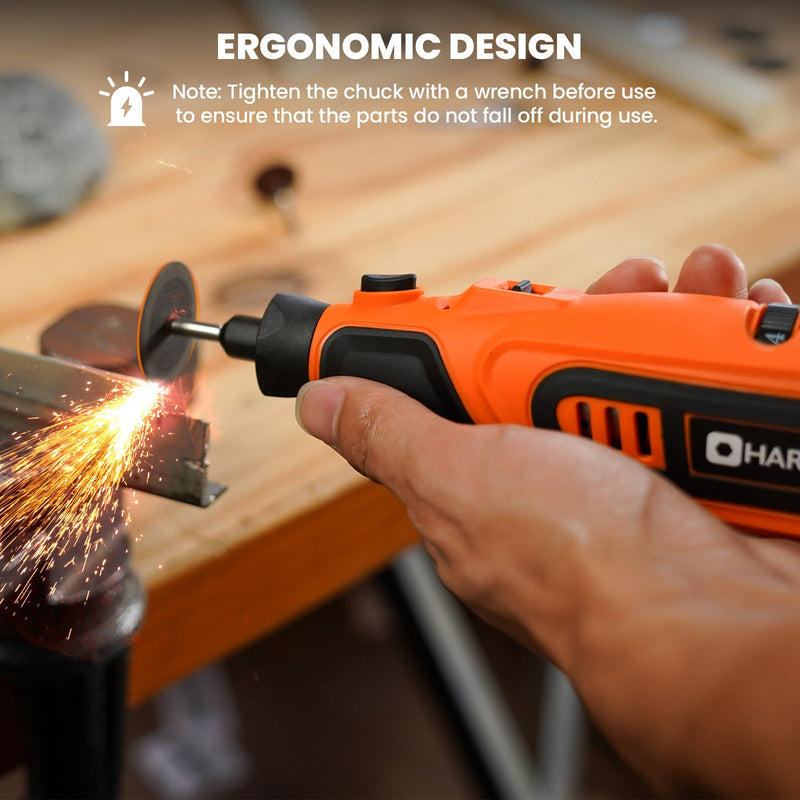 HARDELL Upgrade 12V Cordless Rotary Tool Kit 6-Speed 10000-25000RPM 43 Pcs | Removable Battery 1500mAh Long Runtime for Sanding Polishing Drilling Cutting DIY 12.0 Volts