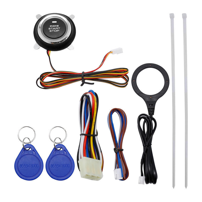 Smart RFID Push Engine Start Button kit & Keyless Entry Starter Systems to One Touch Start Car, Botón de Encendido para Auto, Upgrades Key Start for Most DC12V Cars