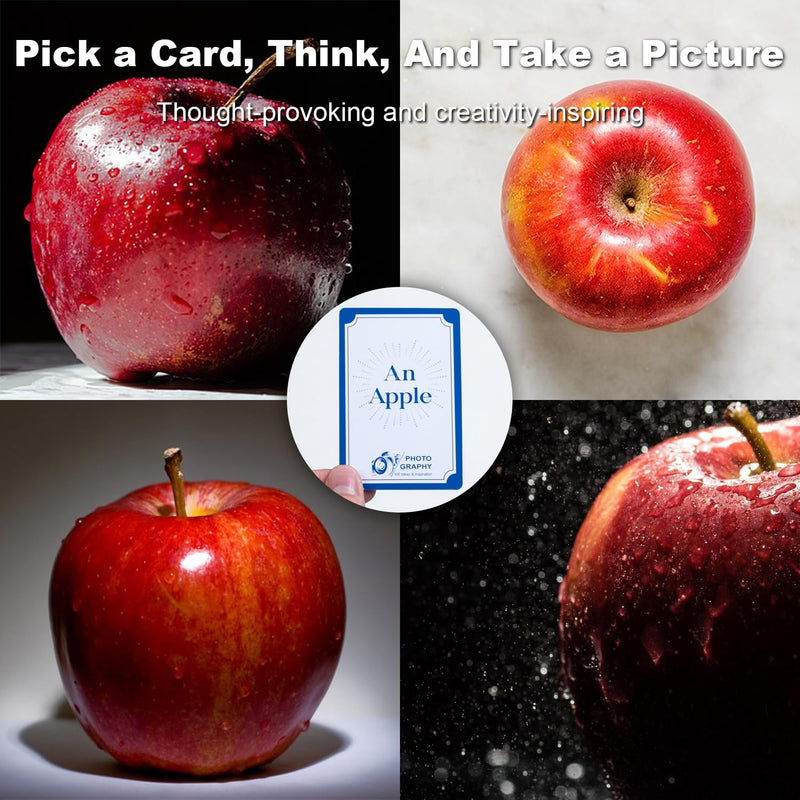 100 Photography Idea Cards - Photography Props for Photoshoot Camera Accessories, Photographer Gifts for Men Women Unique for Camera Lovers, 100 Inspiring Themes & Challenges 100 Photography Idea Cards