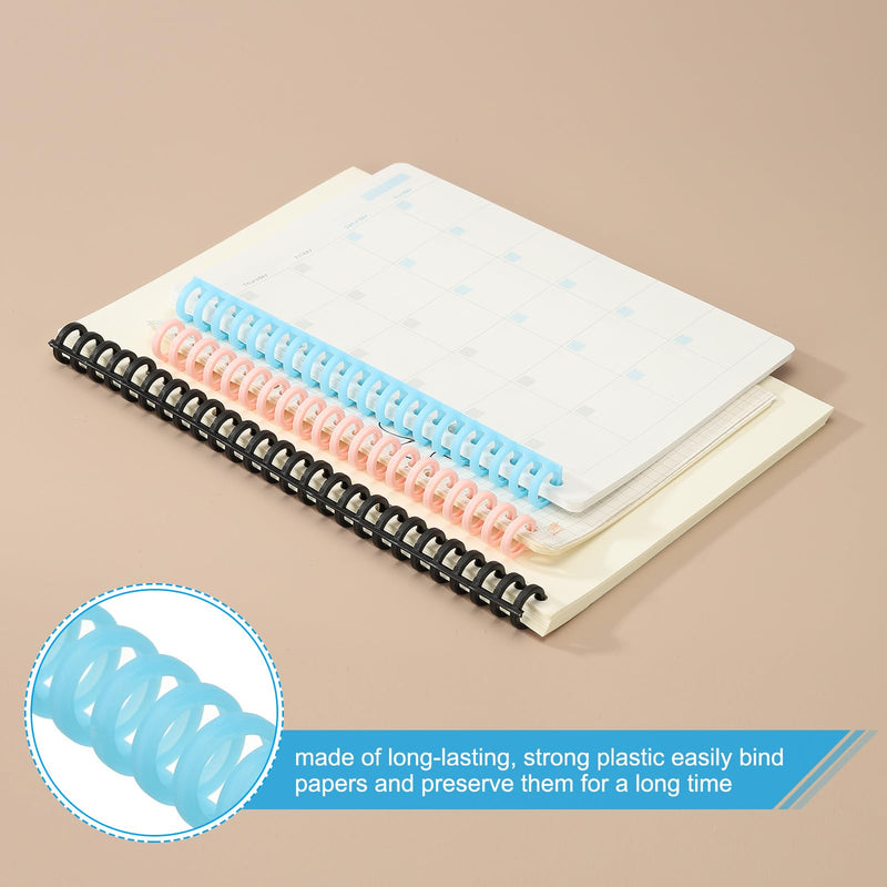 PATIKIL 12mm(1/2") Plastic Spiral Binding Coils, 25 Pcs Binding Spirals 85 Sheet Capacity 3:1 Pitch Binding Spirals for Binding Paper Sheets, Sky Blue