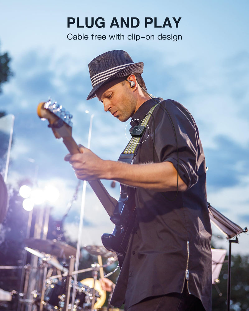 LEKATO Wireless in-Ear Monitor MS-20 Charging, with 1Transmitter, 2.4G IEM System Auto-Pairing, OTG Support, One to More, in-Ear Monitoring for Studio,Live,Singer,Band (1 Transmitter)