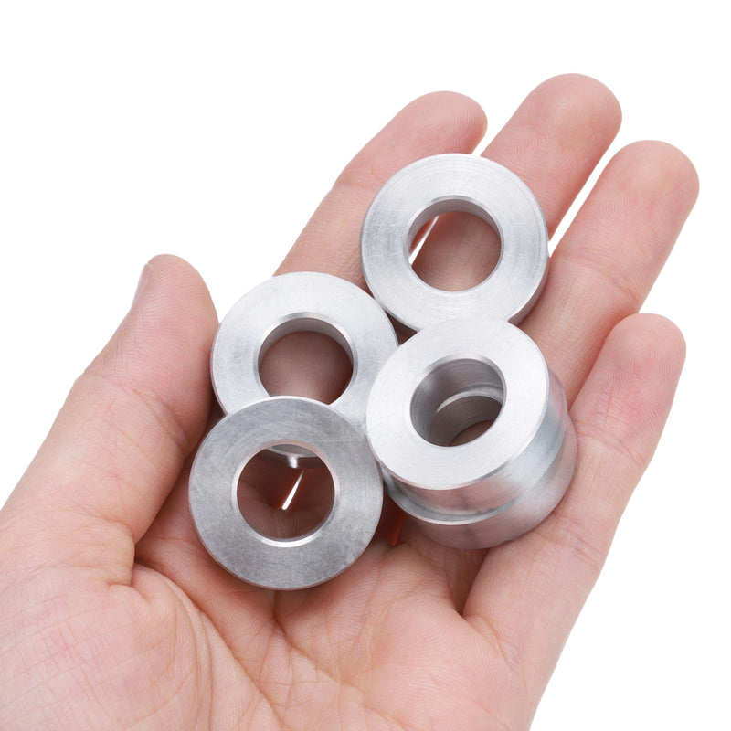 uxcell 10pcs Aluminum Spacer 1/2" Bore x 1" OD x 5/16" Length Screw Standoff Bushing Plain Finish Round Metal Spacer for 1/2 ID Screws Bolts and Rods 1/2" x 1" x 5/16" Silver Tone