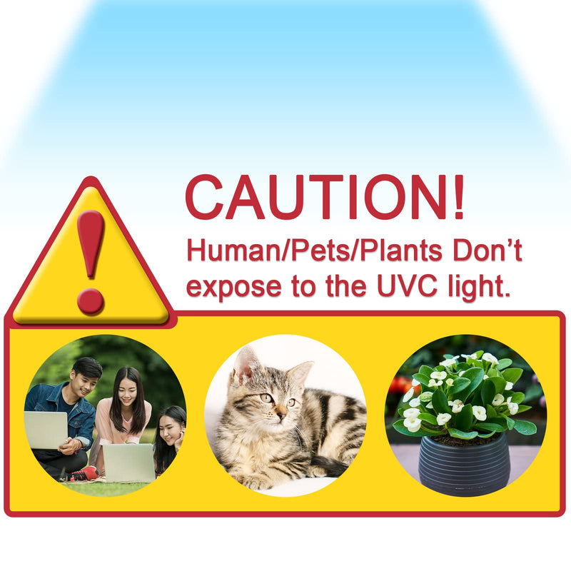 COOSPIDER 9W HVAC UV Light Lamp, Air Purifier for Whole House, UVC Light in Duct for AC Duct with 1 Spare Bulb, 253.7nm Wavelength Ozone Free 110V (CTUV-D9) 9W Lamp
