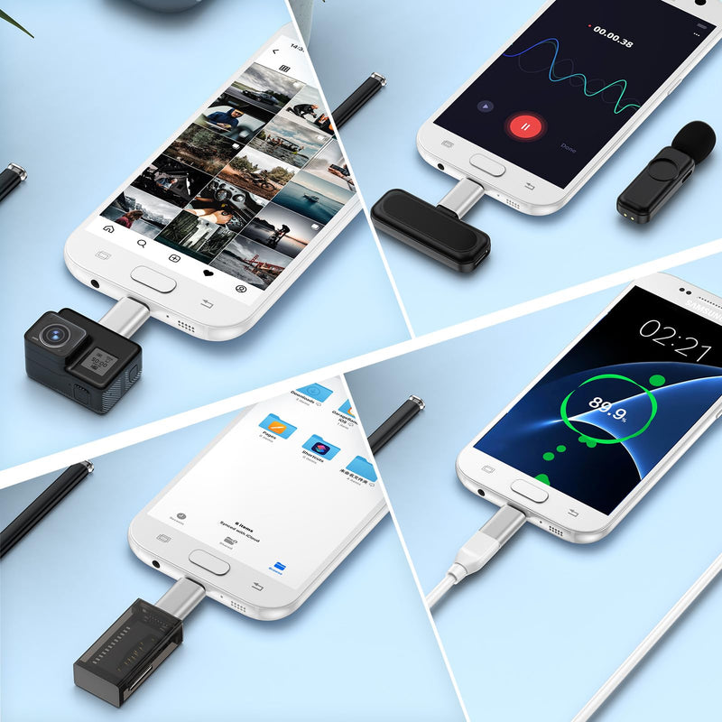 Micro USB Adapter for Samsung Galaxy S7 Edge S7 S6 Edge S6 J7 J5 J3 | Nexus 6 5 LG G4 G3 Kindle MP3 Players, 4 Pack Type C Female to Micro USB Male Convert USB C to Micro USB Charge & Data Sync Sliver