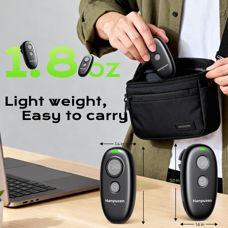 Rechargeable Camera Remote Shutter Release for Sony - Hanpusen Wireless & Wired Remote Control for Sony A7 V, A7C II, A7 III, A7 IV, ZV-E10, A6400, A9 III, A1, A7R V, A6700, ZV-E1, FX3, FX30,RX100 VII